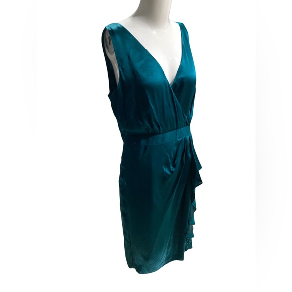 NWT Banana Republic women’s size 10 silk teal dress - Picture 4 of 8